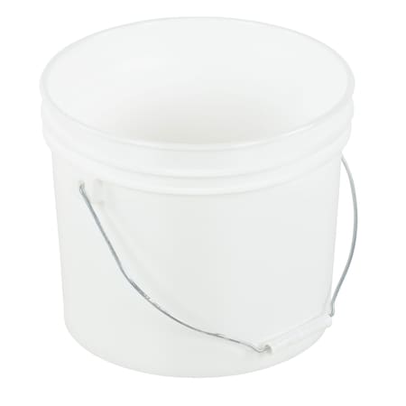Vestil 2 Gal Open Head Pail with Steel Handle, White PAIL-2-PWS